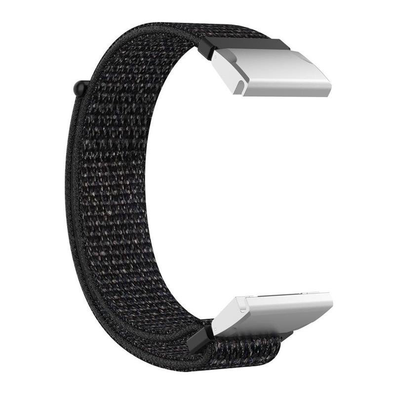 Garmin Fenix 6S 6S Pro Velcro Closure Nylon Watchband Black 