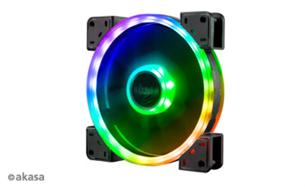 Akasa 14cm TWIN Loop Dual Sided Addressable RGB LED Fan Vegas TLX ASUS Aura MSI Mystic Light Sync Gigabyte Fusion ASRock Cert 