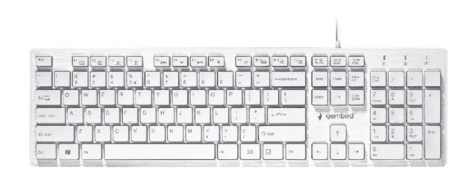 Gembird multimedia toetsenbord USB- chocolate - wit supersilent en comfortabel 12 multimedia keys