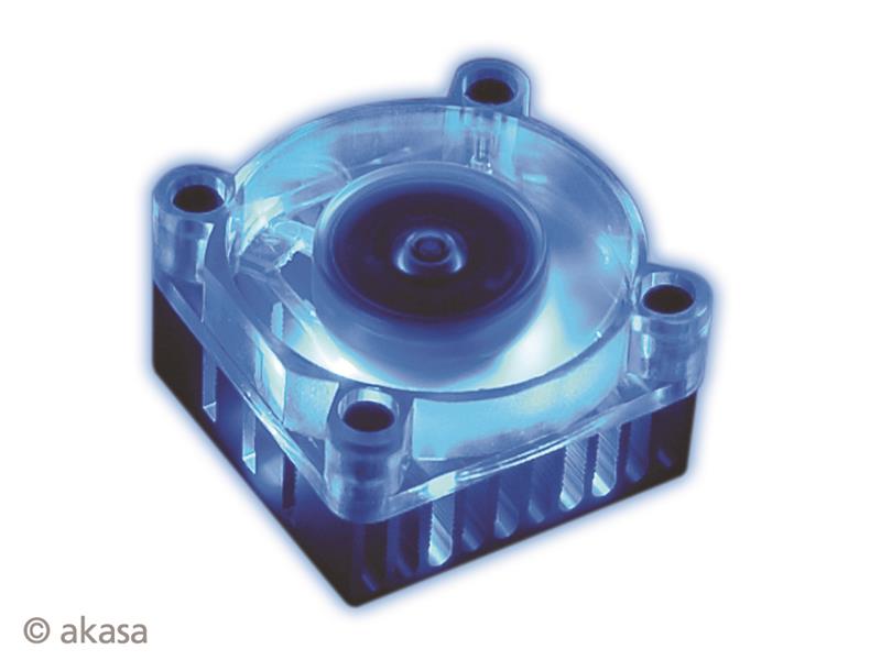 Akasa Chipset cooler with 4cm black fan and double sided thermal bonding tape