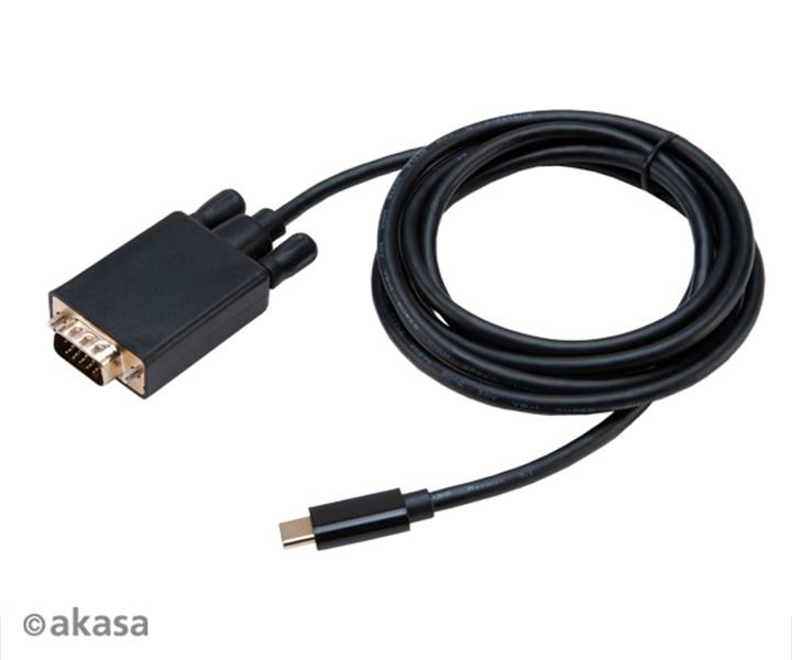 Akasa Type C to VGA M Cable Adapter 1920x1080@60Hz 1 8 meters *USBCM *VGAM