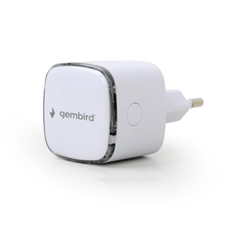 Gembird Compacte draadloze 300 Mbps WiFi accesspoint repeater met ingebouwde antenne wit