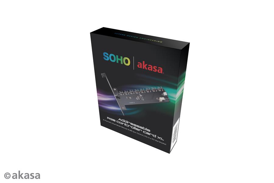 Akasa Soho ARGB Controller Card XL 8 Channels Dual-Mode Manual MB Sync Control