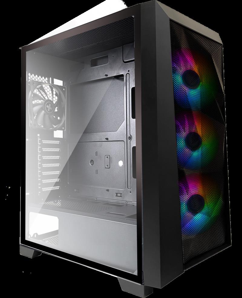 Xilence Xilent Breeze Black ATX tempered glass window mesh front case 3 x 120 mm ARGB front fan and 1 x 120 mm PWM rear fan included