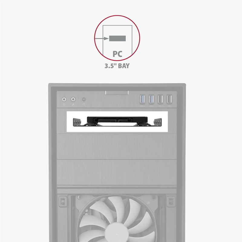 AXAGON Reduction for 1x 2 5 HDD into 3 5 position grey