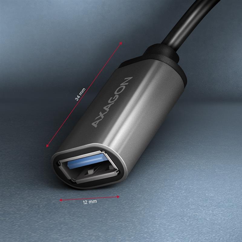 AXAGON USB 3 2 Gen 1 Type-C Male > Type-A Female cable adapter 0 2m 3A ALU