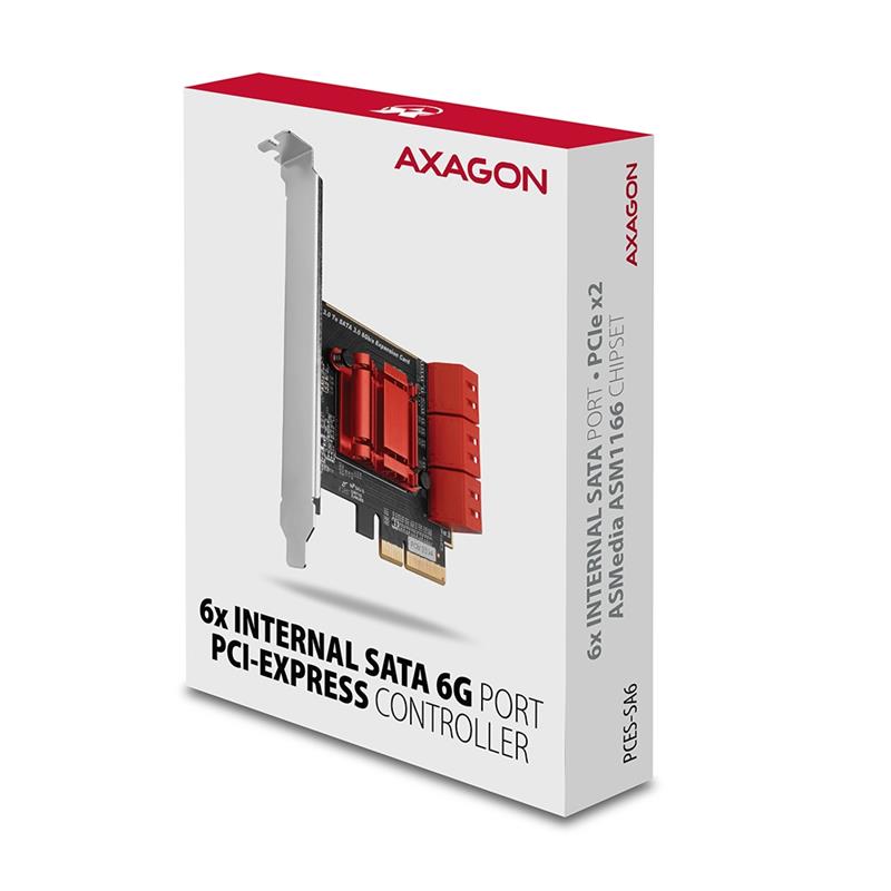 AXAGON PCIe Controller 6x internal SATA 6G port LP *PCIEM *SATAM