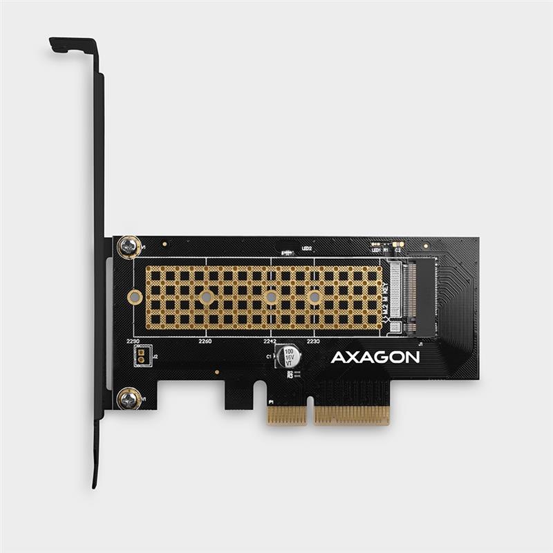 AXAGON PCE-E 3 0 8x - dual M 2 NVMe M-key slot adapter w dataswitch SP LP up to 110mm SSD