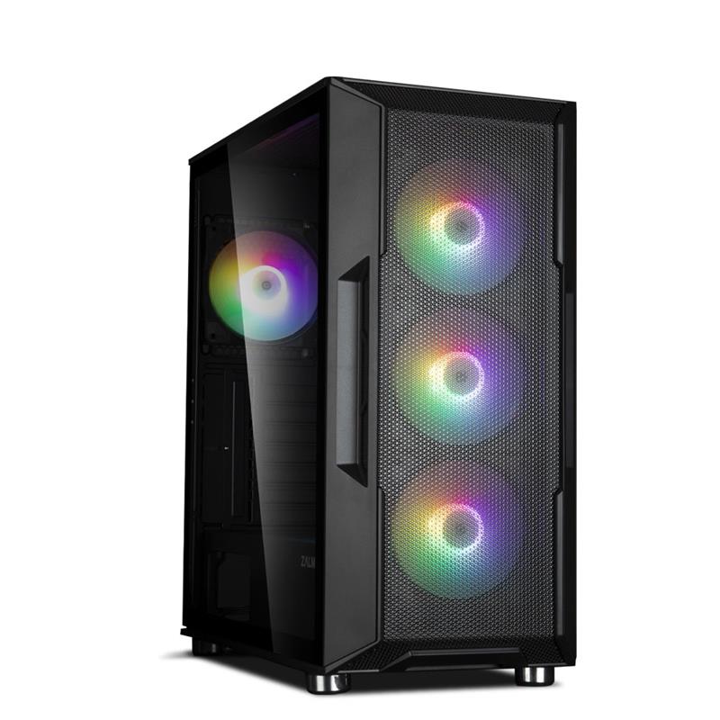 Zalman I3 Neo ATX Mid Tower PC Case Mesh front for efficient cooling Pre-installed fan 3 Midi Tower Zwart