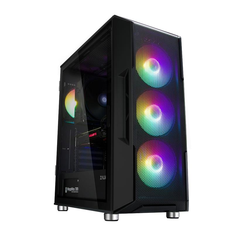 Zalman I3 Neo ATX Mid Tower PC Case Mesh front for efficient cooling Pre-installed fan 3 Midi Tower Zwart