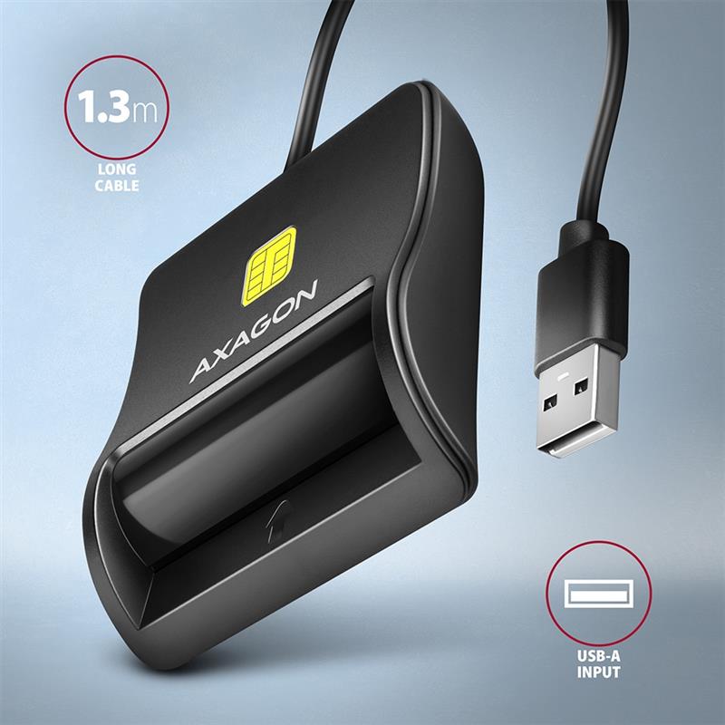 AXAGON USB Smart card FlatReader