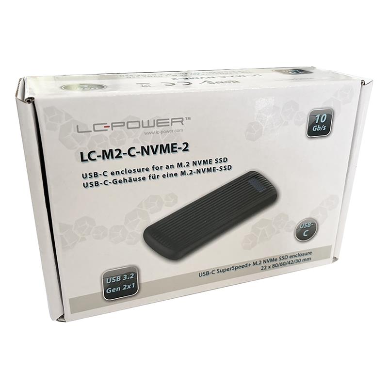 LC-Power LC-M2-C-NVME-2 M 2 NVMe SSD Enclosure USB 3 2 Gen 2x1 black