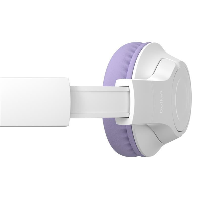 Belkin SOUNDFORMINSPIRE OVEREAR HEADSET LAV Bedraad en draadloos Hoofdband Oproepen/muziek USB Type-C Bluetooth Lavendel, Wit