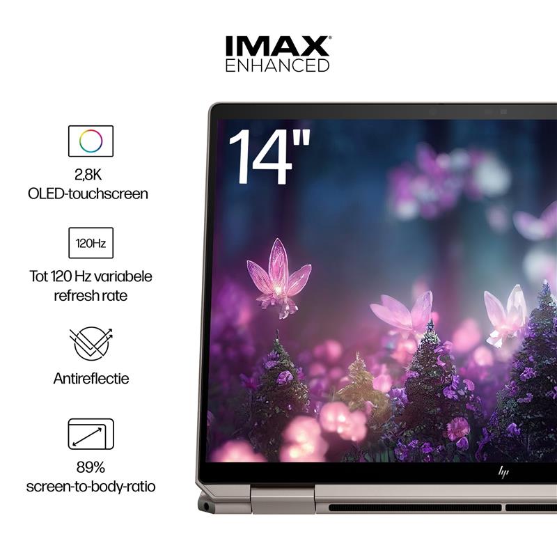 HP Spectre x360 14-eu0635nd Intel Core Ultra 7 155H Hybride (2-in-1) 35,6 cm (14"") Touchscreen 2.8K 16 GB LPDDR5x-SDRAM 1 TB SSD Wi-Fi 7 (802.11be) W