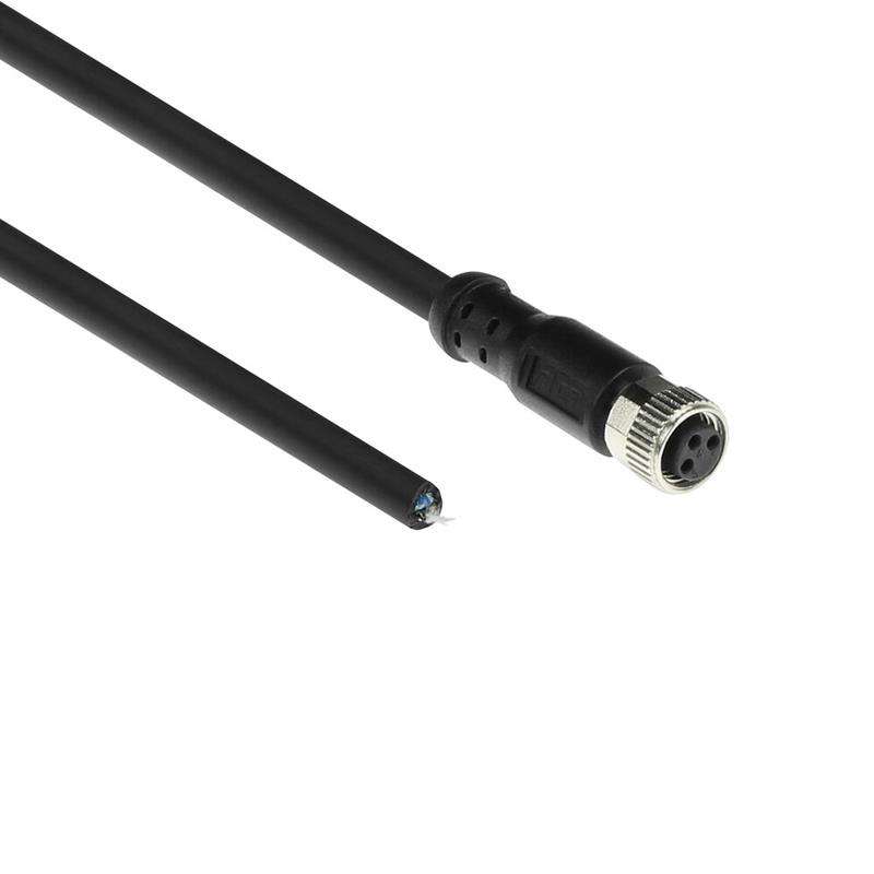 ACT Industrial 3,00 meter Sensor kabel M8A 3-polig female naar open end, Ultraflex Xtreme TPE kabel, afgeschermd