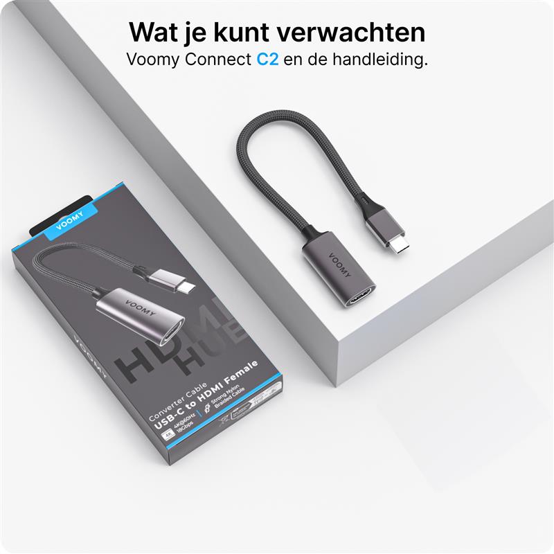 Voomy Connect C2 - USB C naar HDMI Adapter - 4K 60Hz