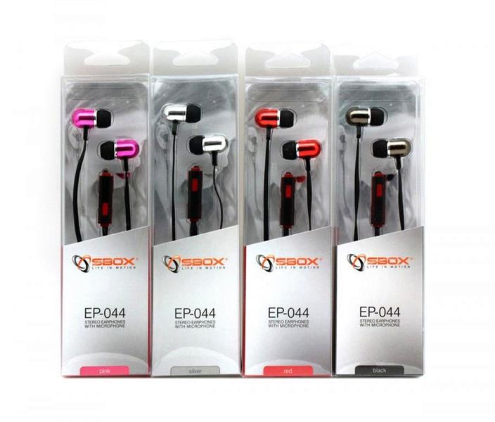 Sbox in-ear headset EP-044 Silver/Black