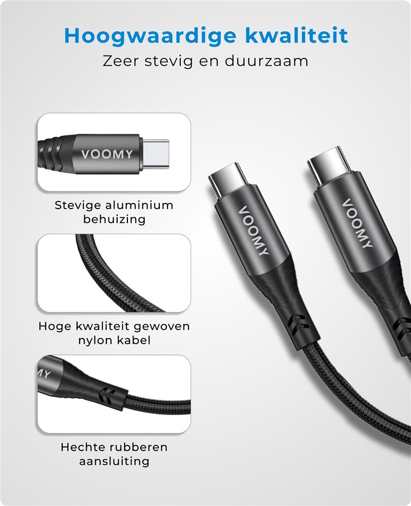 Voomy Charge 100W Kabel USB C naar USB C Kabel