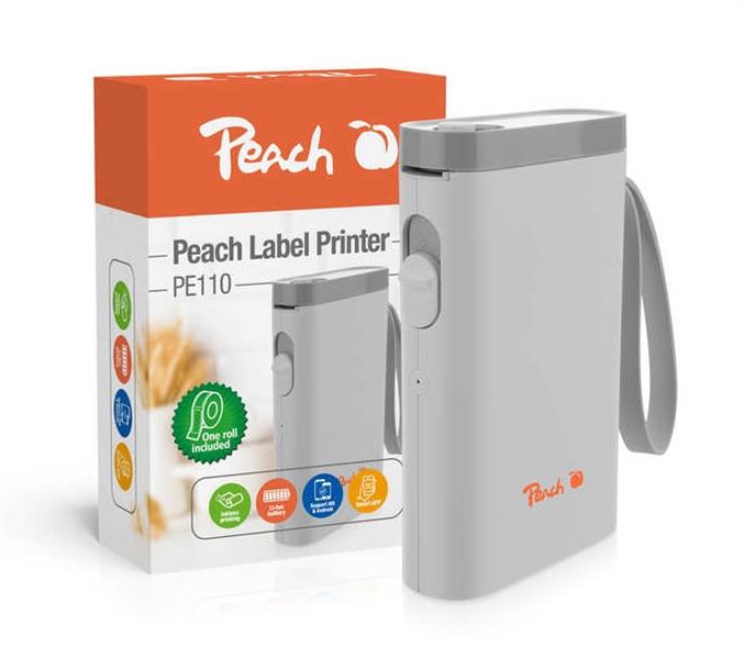 Peach PE110 labelprinter Direct thermisch 203 x 203 DPI 60 mm/sec Draadloos Bluetooth