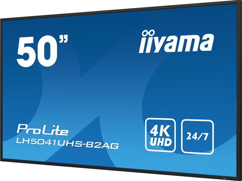 iiyama LH5041UHS-B2AG beeldkrant Digitale signage flatscreen 127 cm (50"") LCD 500 cd/m² 4K Ultra HD Zwart 24/7