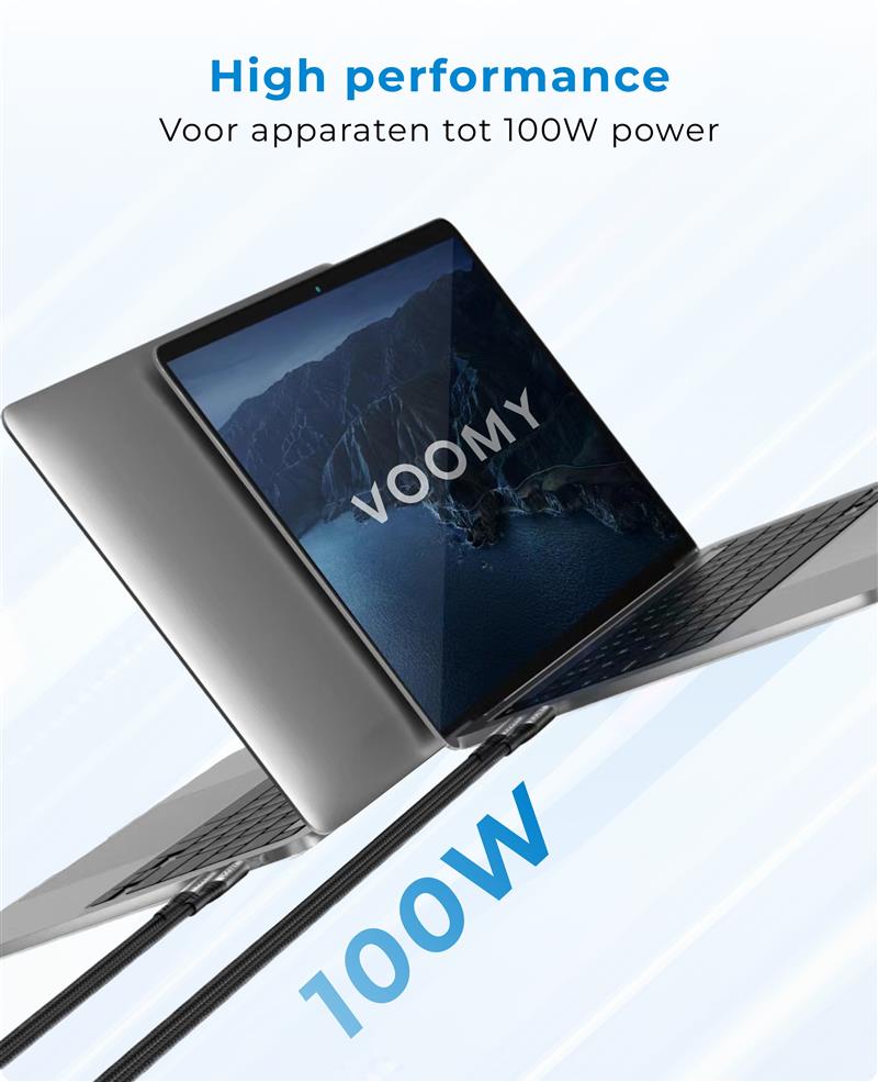 Voomy Charge 100W Kabel USB C naar USB C Kabel