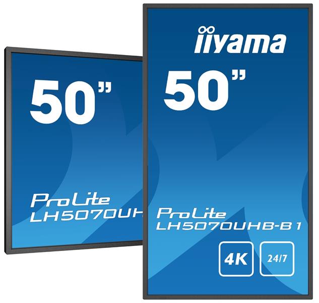 iiyama LH5070UHB-B1 beeldkrant Digitale signage flatscreen 125,7 cm (49.5"") VA 700 cd/m² 4K Ultra HD Zwart Type processor Android 9.0 24/7