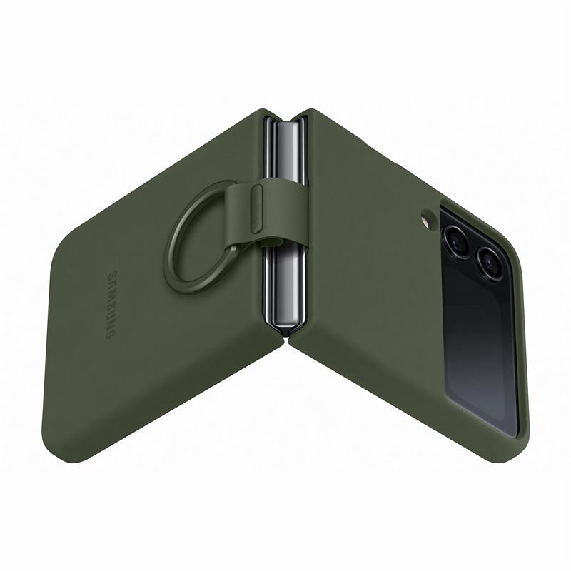  Samsung Silicone Cover with Ring Galaxy Z Flip4 Khaki