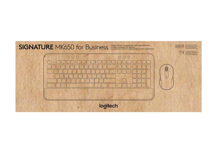Logitech Signature MK650 Combo For Business toetsenbord Inclusief muis RF-draadloos + Bluetooth AZERTY Frans Grafiet