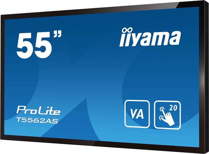 iiyama T5562AS-B1 beeldkrant Interactief flatscreen 138,7 cm (54.6"") VA 500 cd/m² 4K Ultra HD Zwart Touchscreen Type processor Android 8.0 24/7