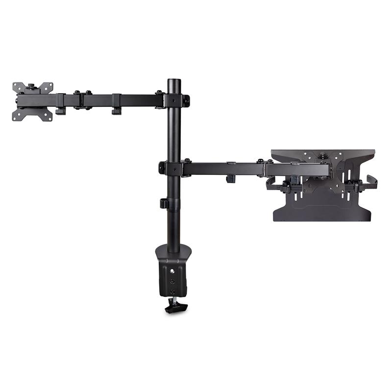 StarTech.com Monitor Arm met VESA Laptopbeugel, Bureausteun voor Enkel Scherm (Max 32""/8kg) en Laptop (Max 4.5kg), Verstelbare Laptop Arm & Monitorbe