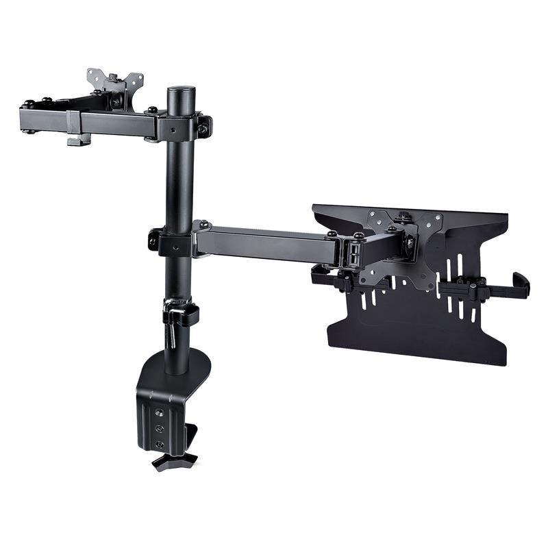 StarTech.com Monitor Arm met VESA Laptopbeugel, Bureausteun voor Enkel Scherm (Max 32""/8kg) en Laptop (Max 4.5kg), Verstelbare Laptop Arm & Monitorbe