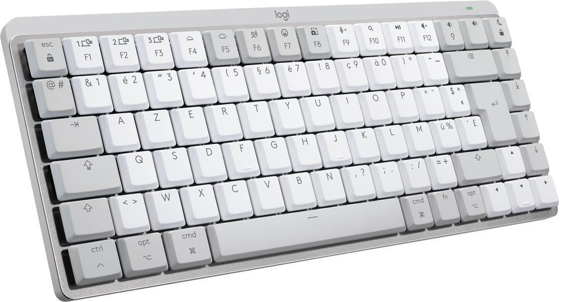 Logitech MX Mini Mechanical for Mac toetsenbord Bluetooth AZERTY Frans Grijs, Wit