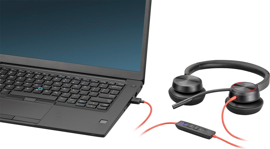 HP Poly Blackwire 8225 Headset Bedraad Hoofdband Kantoor/callcenter USB Type-A Zwart