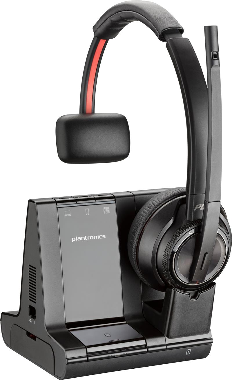 HP Poly Savi 8210 Headset Bedraad Handheld Kantoor/callcenter Bluetooth Zwart