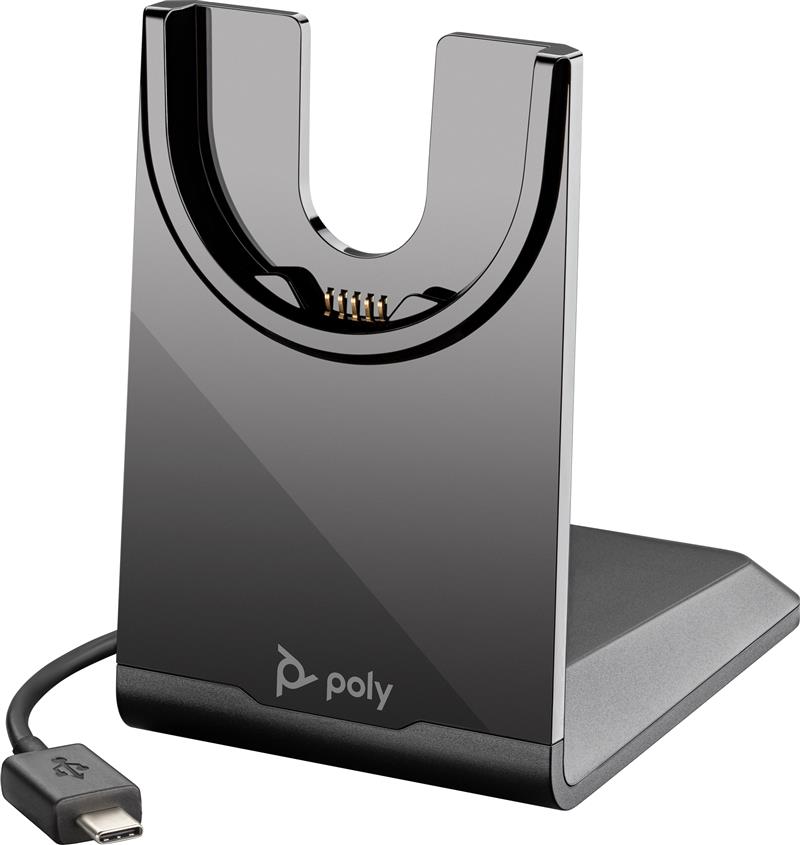 HP Poly Voyager 4320 Headset Draadloos Hoofdband Oproepen/muziek USB Type-C Bluetooth Oplaadhouder Zwart