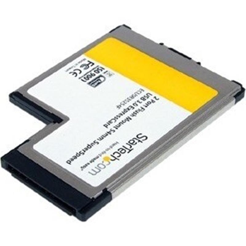 StarTech.com 2-poorts verzonken gemonteerde ExpressCard 54 mm SuperSpeed USB 3.0 kaartadapter met UASP-ondersteuning