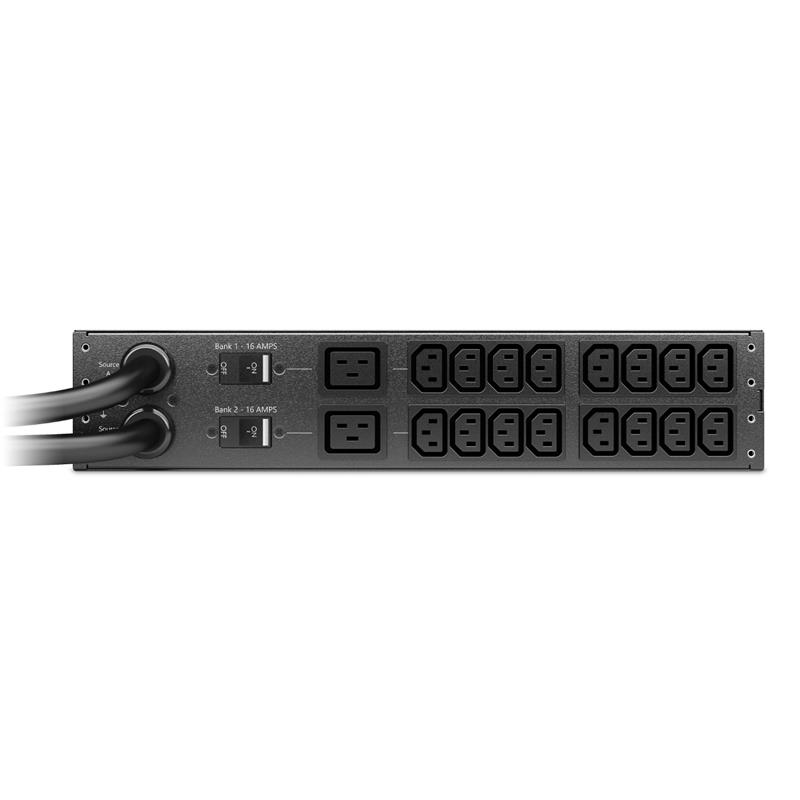 APC AP4424A - Automatic Transfer Switch, (16x) C13 + (2x) C19, 7680W, Rack mountable