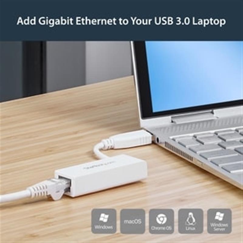 StarTech.com USB 3.0 naar gigabit Ethernet NIC netwerkadapter wit