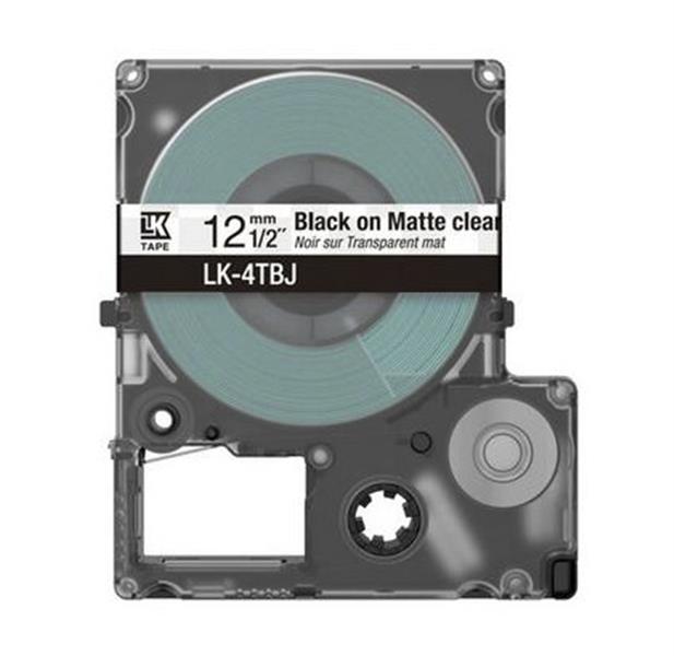 EPSON Matte Tape Clear Black 12mm 8m
