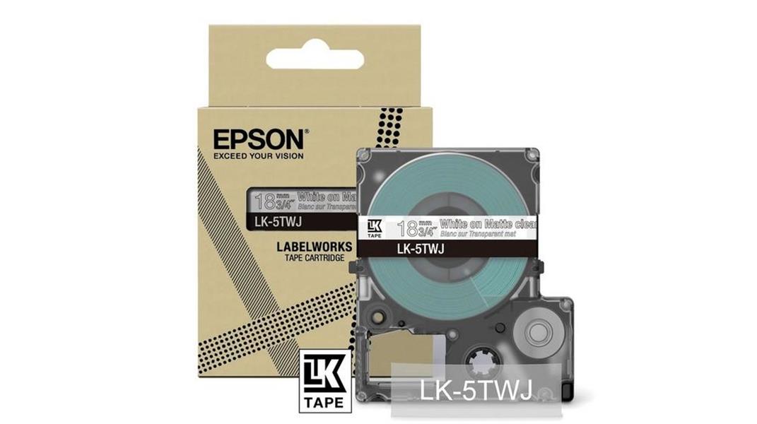EPSON Matte Tape Clear White 18mm 8m