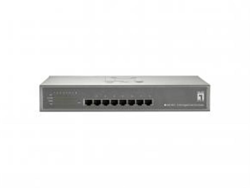 LevelOne GEP-0821 netwerk-switch Gigabit Ethernet (10/100/1000) Power over Ethernet (PoE) Grijs