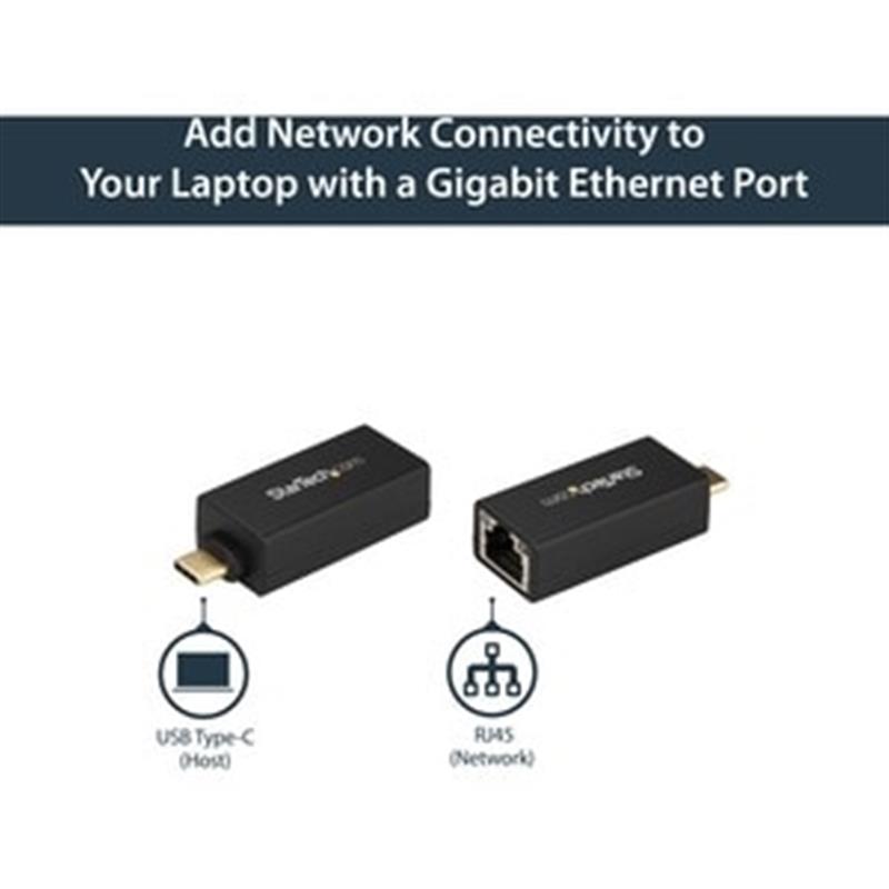 StarTech.com USB-C naar Gigabit Ethernet Adapter, 1Gbps NIC USB 3.0/USB 3.1 Type C Netwerk Adapter, 1GbE USB-C naar RJ45/LAN Poort, Thunderbolt 3 Comp