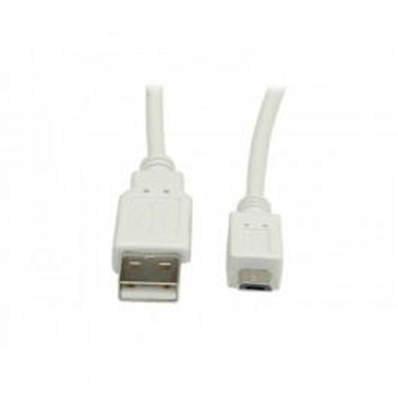 ADJ USB 2 0 Kabel Type A Micro USB Type B M M 1 8m White Blister