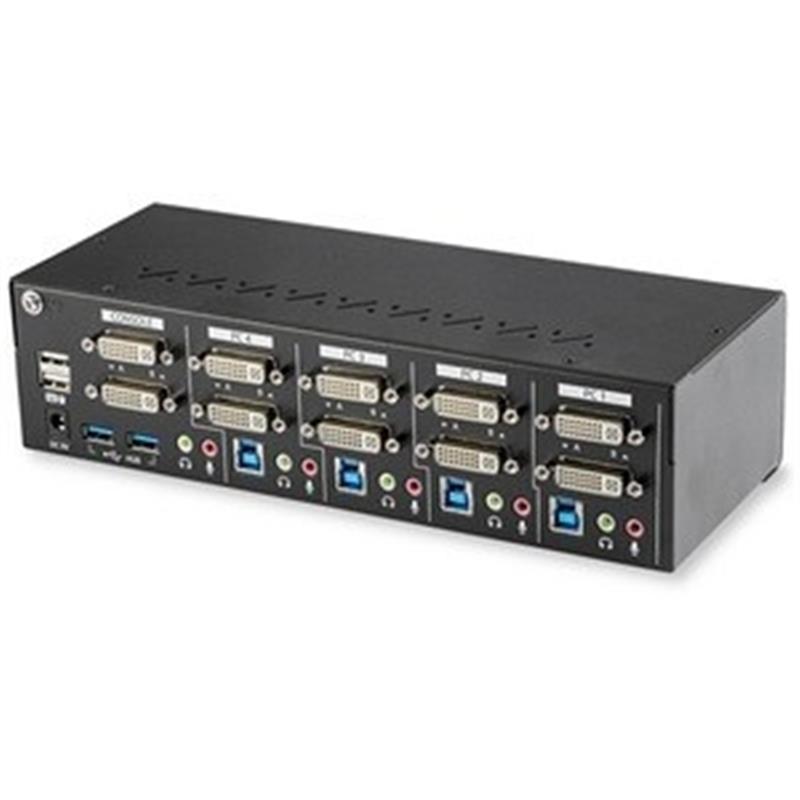 StarTech.com 4 poorts Dual-monitor DVI KVM switch met USB 3.0 hub