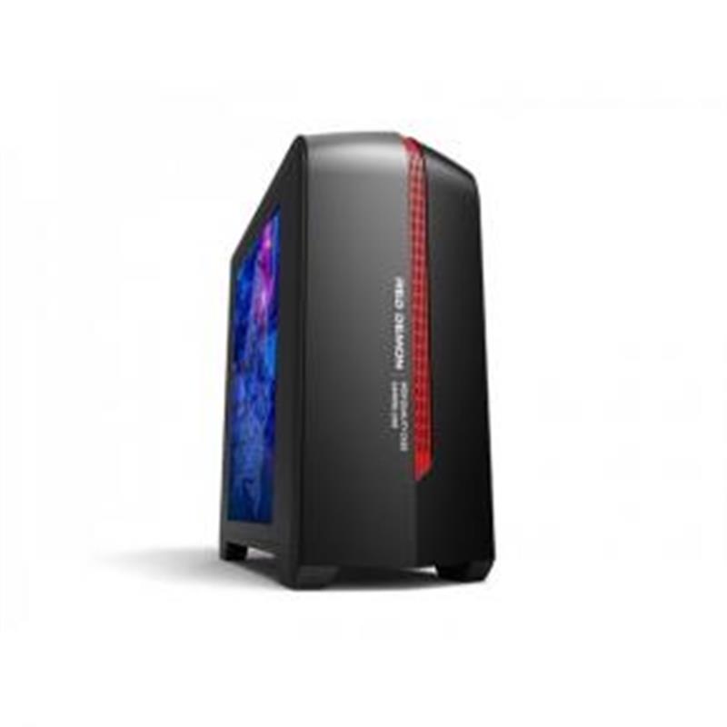 ADJ Gaming Midi-Tower mATX Mini-ITX Plexi Window USB3 0 1x 120mm No PSU Red Black