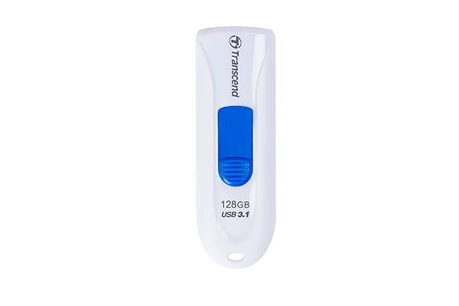 Transcend JetFlash 790 Flash Drive 64GB USB3 0 Capless Slide-Out 90 45MB s White