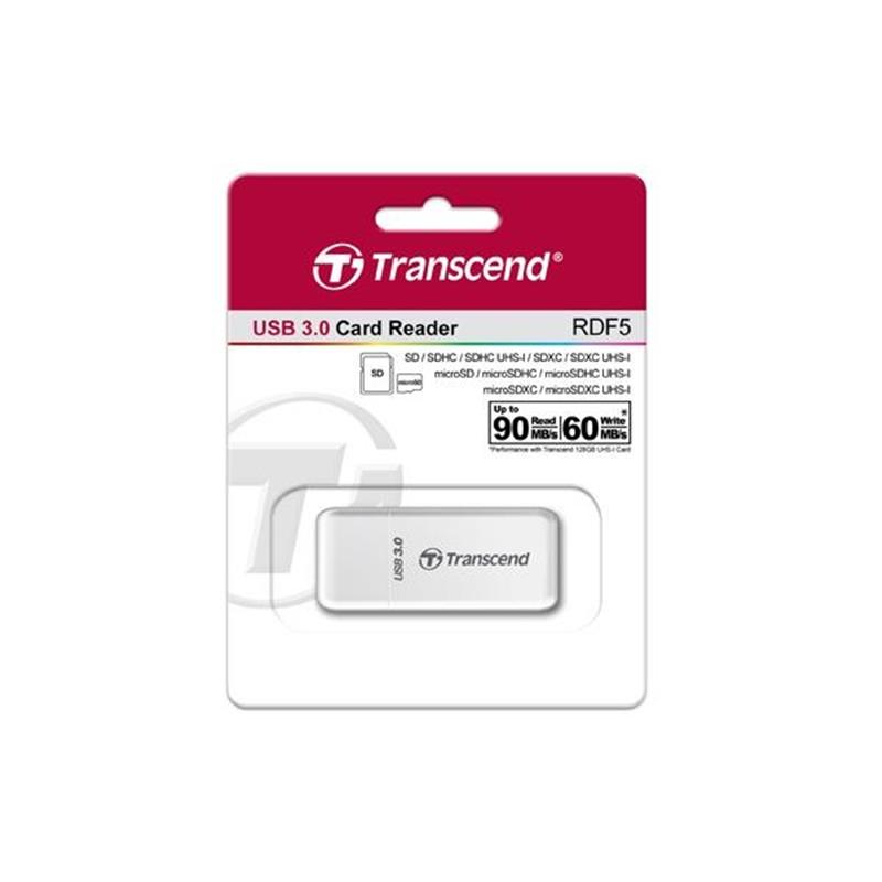 Transcend geheugenkaartlezer USB 3 2 Gen 1 3 1 Gen 1 Type-A Wit