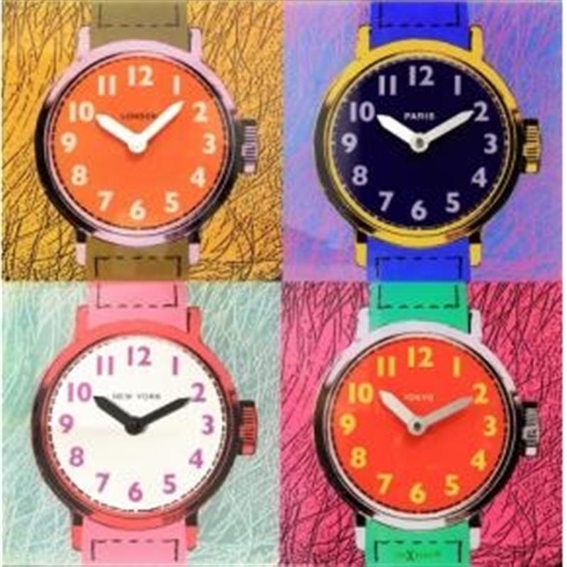 NeXtime klok Time Zones 43x43 4 cm Wall Multi-color