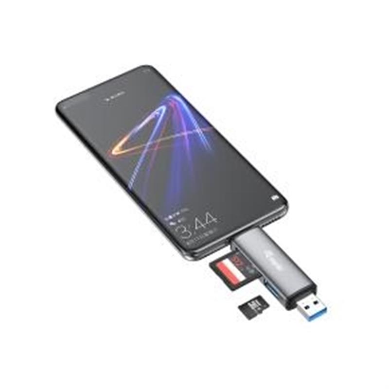 Equip 245460 geheugenkaartlezer USB 3.2 Gen 1 (3.1 Gen 1) Type-A/Type-C Grijs