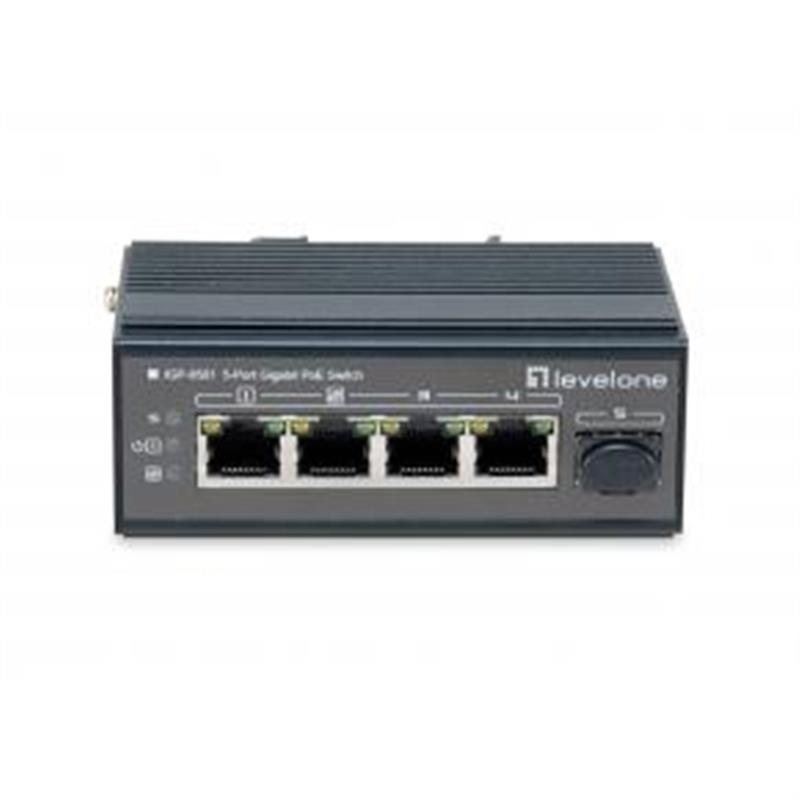 LevelOne IGP-0501 netwerk-switch Gigabit Ethernet (10/100/1000) Power over Ethernet (PoE) Zwart